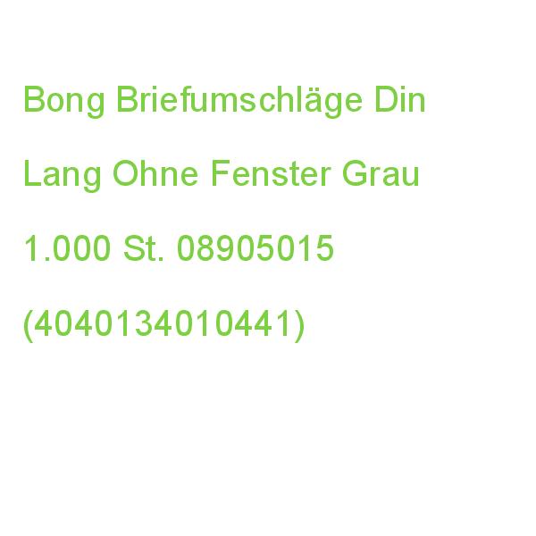 Bong Briefumschläge Din Lang Ohne Fenster Grau Selbstklebend 1.000 St. 08905015 (4040134010441)