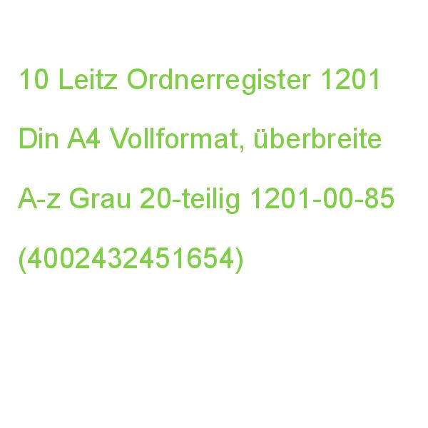 Leitz Ordnerregister 1201 Din A4 Vollformat, überbreite A-z Grau 20-teilig, 10 Satz 12010085 (4002432451654)