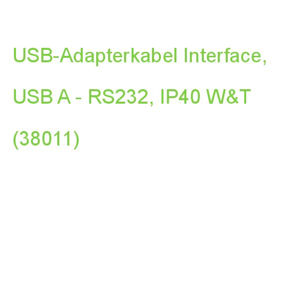 USB-Adapterkabel Interface, USB A - RS232, IP40 W&T (38011)