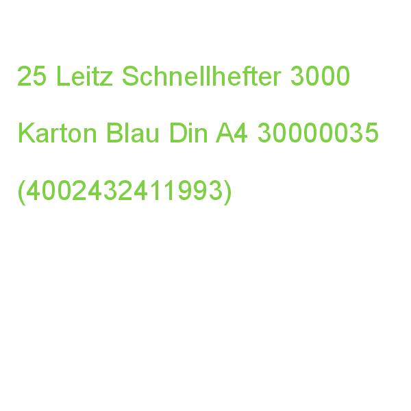 25 Leitz Schnellhefter 3000 Karton Blau Din A4 30000035 (4002432411993)