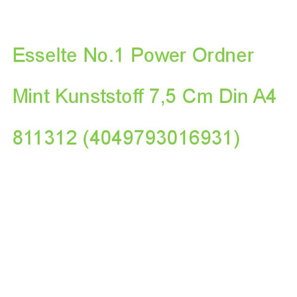 Esselte No.1 Power Ordner Mint Kunststoff 7,5 Cm Din A4 811312 (4049793016931)