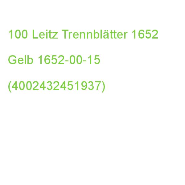 Leitz Trennblätter 1652 Din A4 1-0 Gelb, 230 G/qm, 100 St. 16520015 (4002432451937)