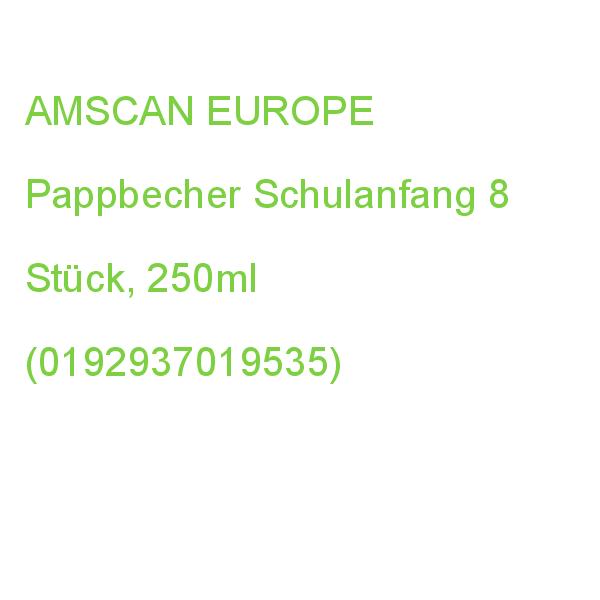 RIETHMÜLLE Pappbecher Schulanfang 250ml 8 Stück (0192937019535)