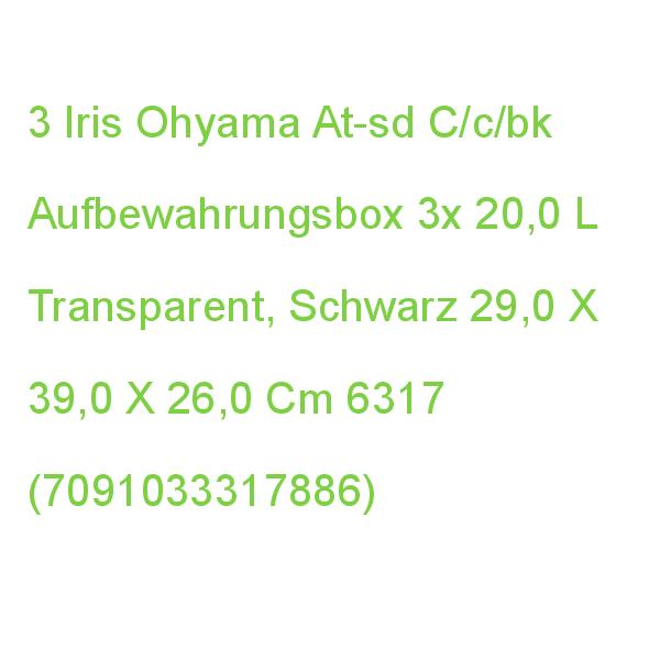 3 Iris Ohyama Water Proof Aufbewahrungsboxen 3x 20,0 L Transparent, Schwarz 29,0 X 39,0 X 26,0 Cm 6317 (7091037275533)