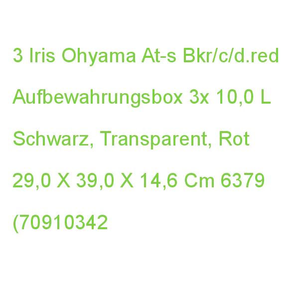 3 Iris Ohyama At-s Bkr/c/d.red Aufbewahrungsboxen 3x 10,0 L Schwarz, Transparent, Rot 29,0 X 39,0 X 14,6 Cm 6379