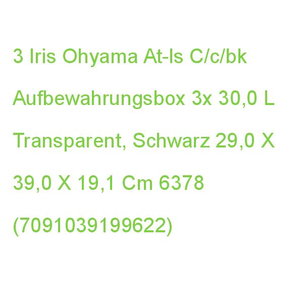 3 Iris Ohyama Water Proof Aufbewahrungsboxen 3x 30,0 L Transparent, Schwarz 29,0 X 39,0 X 19,1 Cm 6378 (7091037999330)