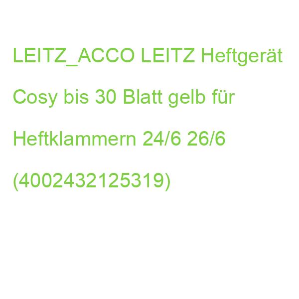 LEITZ_ACCO LEITZ Heftgerät Cosy bis 30 Blatt gelb für Heftklammern 24/6 26/6 (4002432125319)