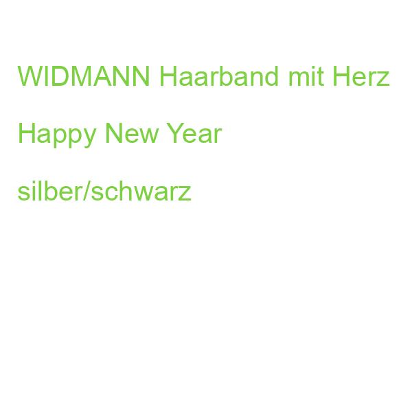 WIDMANN Haarband mit Herz Happy New Year silber/schwarz
