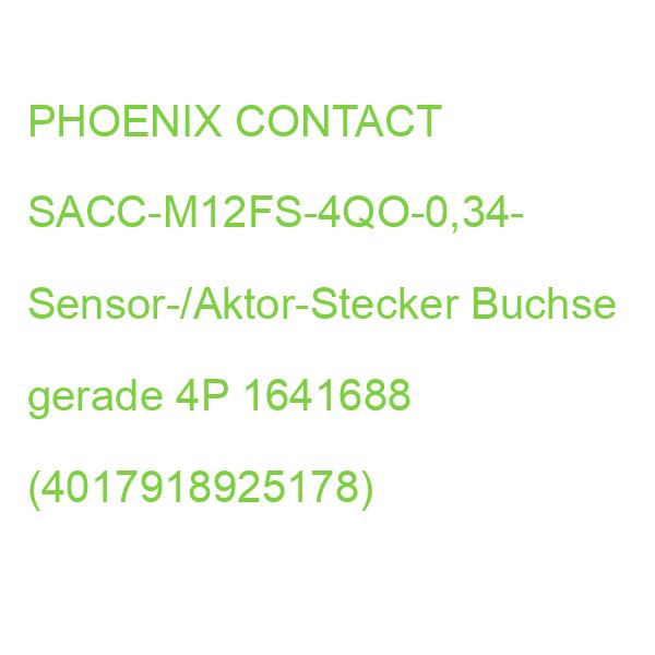 SACC-M12FS-4QO-0,34-M Sensor-/Aktor-Ste. PHOENIX CONTACT Sensor-/Aktor-Stecker Buchse gerade 4P 1641688 (4017918925178)