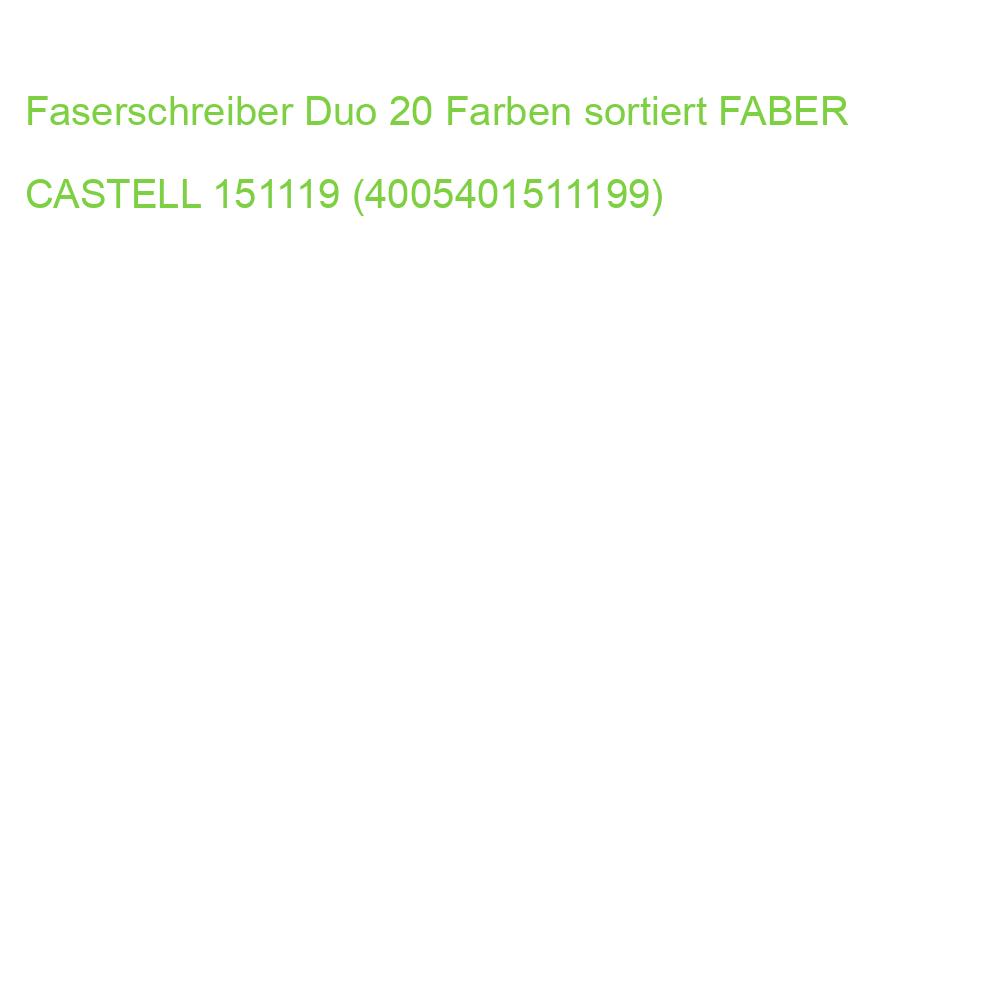 Faserschreiber Duo 20 Farben sortiert FABER CASTELL 151119 (4005401511199)