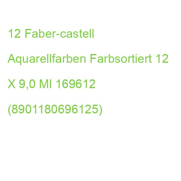 12 Faber-castell Aquarellfarben Farbsortiert 12 X 9,0 Ml 169612 (8901180696125)