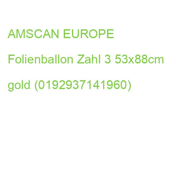 RIETHMÜLLE Folienballon Zahl 3 gold 53x66cm (0192937141960)