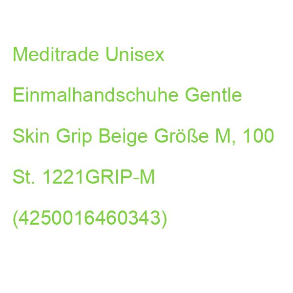 Meditrade Unisex Einmalhandschuhe Gentle Skin Grip Beige Größe M, 100 St. 1221GRIP-M (4250016460343)