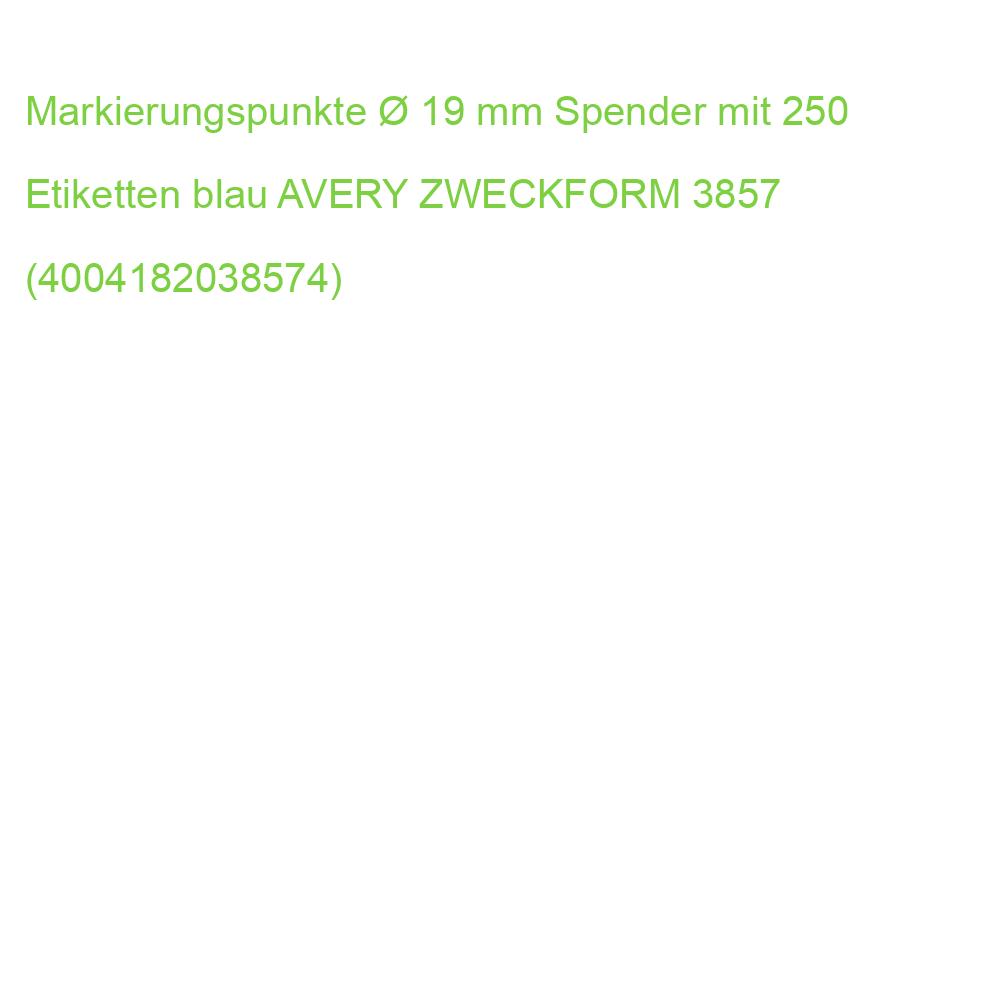 Markierungspunkte  19 mm Spender mit 250 Etiketten blau AVERY ZWECKFORM 3857 (4004182038574)