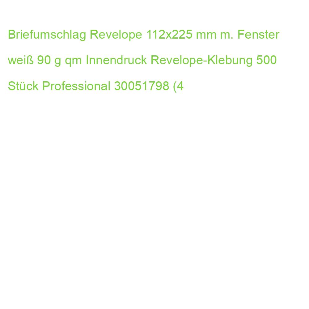 Briefumschlag Revelope 112x225 mm m. Fenster weiß 90 g qm Innendruck Revelope-Klebung 500 Stück Professional 30051798 (4