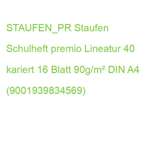 STAUFEN_PR Staufen Schulheft premio Lineatur 40 kariert 16 Blatt 90g/m² DIN A4 (9001939834569)
