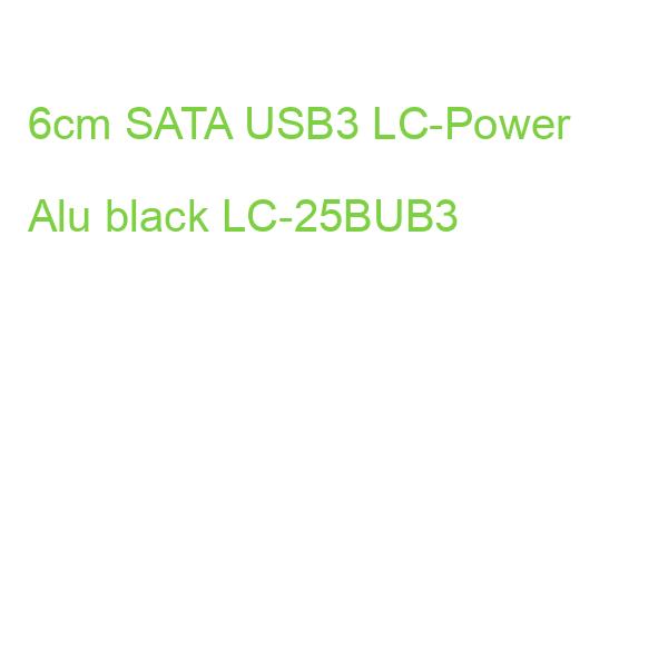 6cm SATA USB3 LC-Power Alu black LC-25BUB3