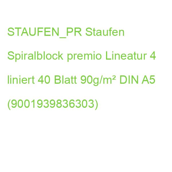 STAUFEN_PR Staufen Spiralblock premio Lineatur 4 liniert 40 Blatt 90g/m² DIN A5 (9001939836303)