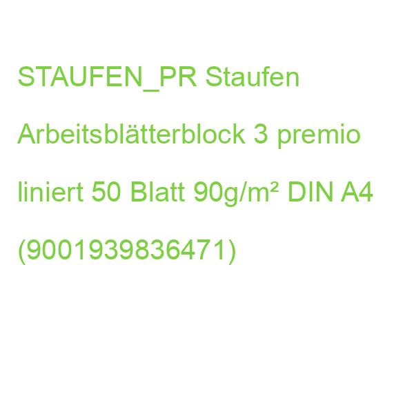 STAUFEN_PR Staufen Arbeitsblätterblock premio Lineatur 3 liniert 50 Blatt 90g/m² DIN A4 (9001939836471)