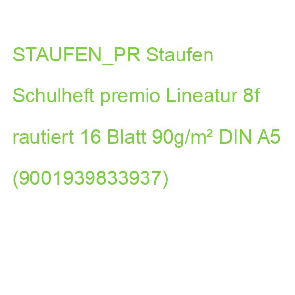 STAUFEN_PR Staufen Schulheft premio Lineatur 8f rautiert 16 Blatt 90g/m² DIN A5 (9001939833937)