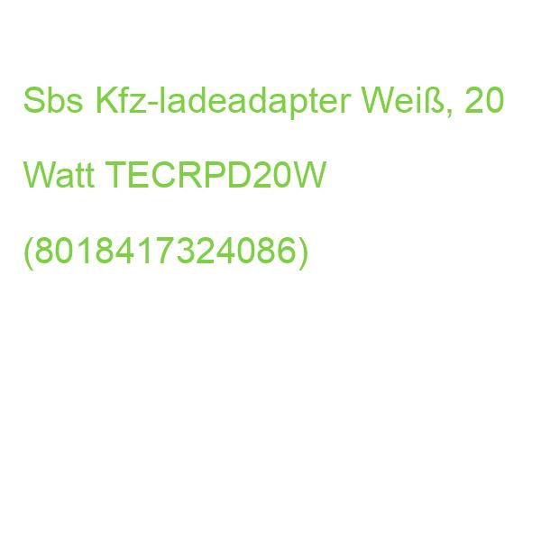 Sbs Kfz-ladeadapter Weiß, 20 Watt TECRPD20W (8018417324086)
