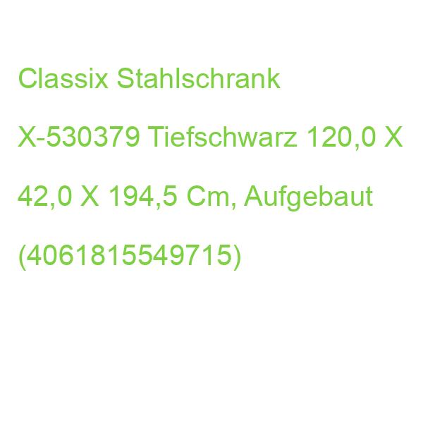 Classix Stahlschrank X-530379 Tiefschwarz 120,0 X 42,0 X 194,5 Cm, Aufgebaut (4061815549715)