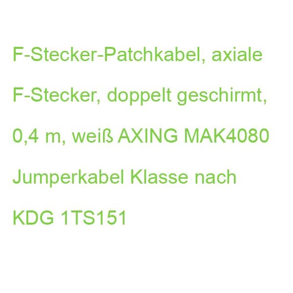 MAK 040-80 Jumperkabel 40cm AXING Klasse nach KDG 1TS151 MAK04080 (7611682001129)