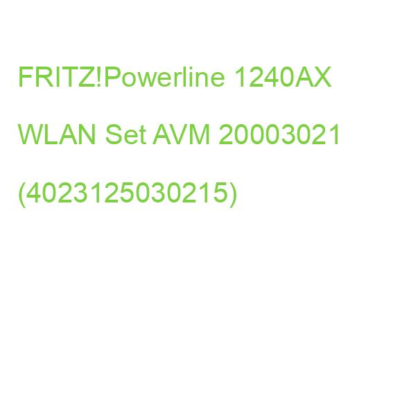 FRITZ!Powerline 1240AX WLAN Set AVM 20003021 (4023125030215)