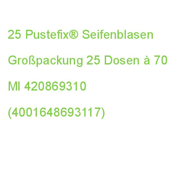 25 Pustefix Seifenblasen Großpackung 25 Dosen a 70 Ml 420869310 (4001648693117)