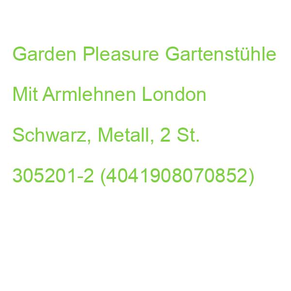 Garden Pleasure Gartenstühle Mit Armlehnen London Schwarz, Metall, 2 St. 305201-2 (4041908070852)