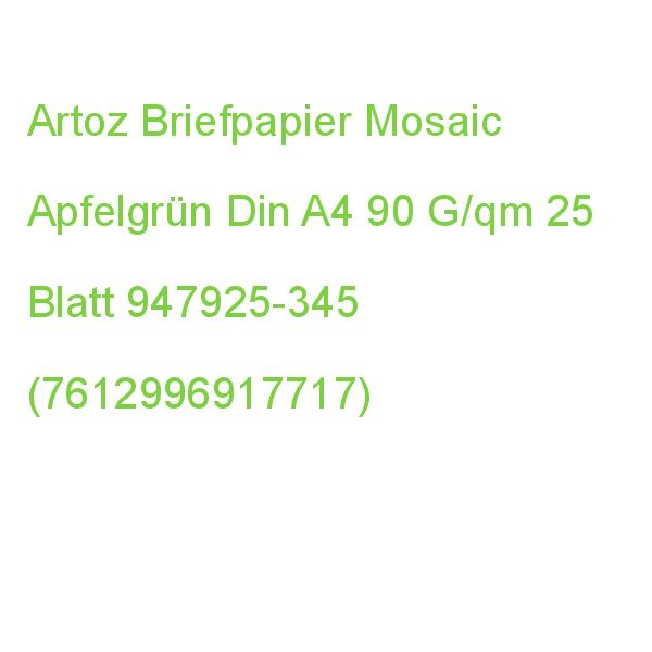 Artoz Briefpapier Mosaic Apfelgrün Din A4 90 G/qm 25 Blatt 947925-345 (7612996917717)