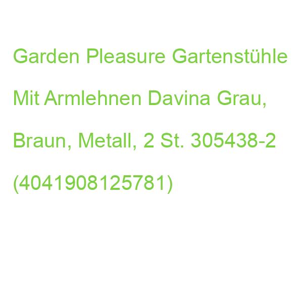 Garden Pleasure Gartenstühle Mit Armlehnen Davina Grau, Braun, Metall, 2 St. 305438-2 (4041908125781)