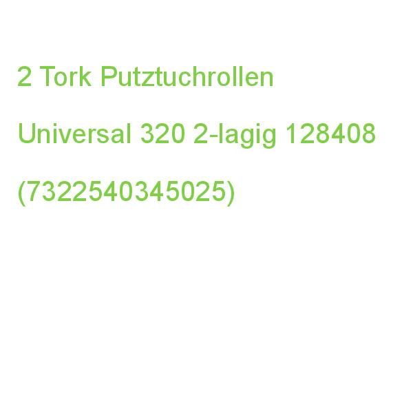2 Tork Putztuchrollen Universal 320 2-lagig Blau, 1.000 Blätter 128408 (7322540345025)