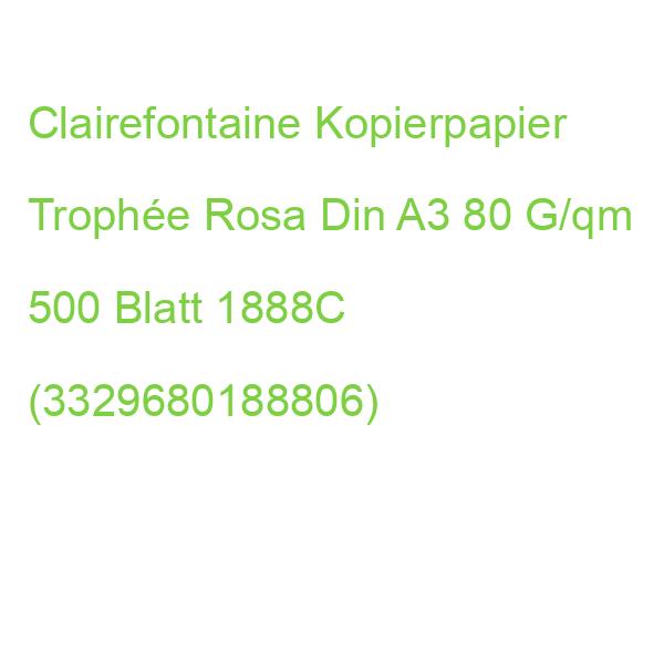 Clairefontaine Kopierpapier Trophee Rosa Din A3 80 G/qm 500 Blatt 1888C (3329680188806)