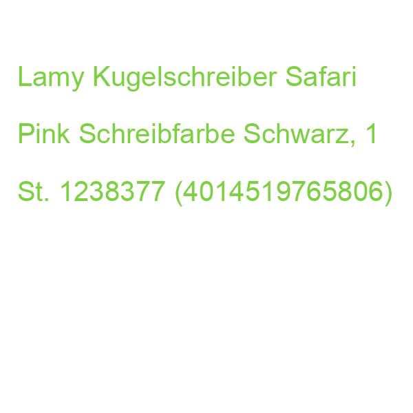 Lamy Kugelschreiber Safari Pink Cliff, Schreibfarbe: Schwarz, 1 St. 1238377 (4014519765806)