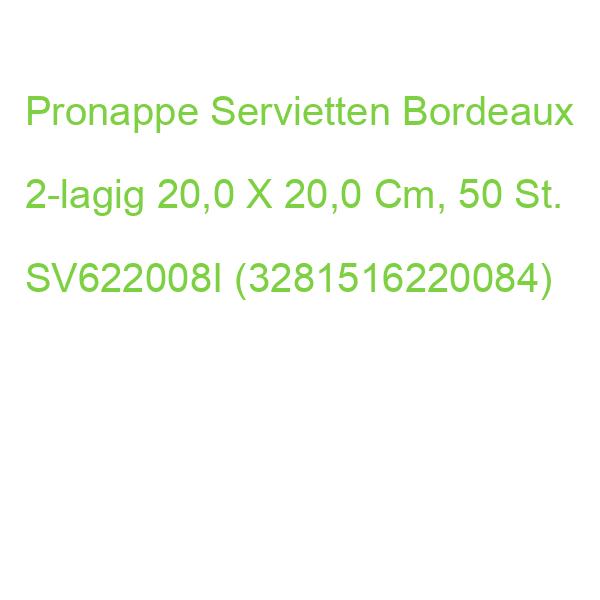 Pronappe Servietten Bordeaux 2-lagig 20,0 X 20,0 Cm, 50 St. SV622008I (3281516220084)