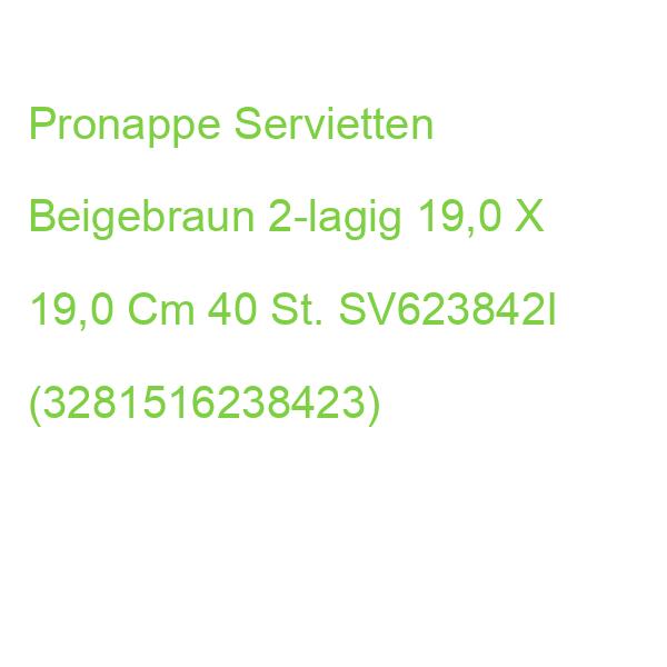 Pronappe Servietten Beigebraun 2-lagig 38,0 X 38,0 Cm, 40 St. SV623842I (3281516238423)
