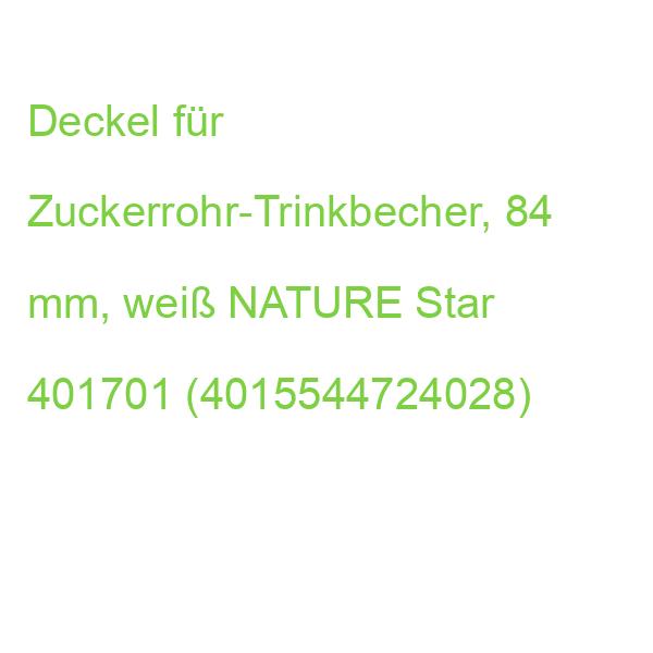Deckel für Zuckerrohr-Trinkbecher, 84 mm, weiß NATURE Star 401701 (4015544724028)