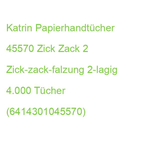Katrin Papierhandtücher 45570 Zick Zack 2 Zick-zack-falzung 2-lagig 4.000 Tücher (6414301045570)