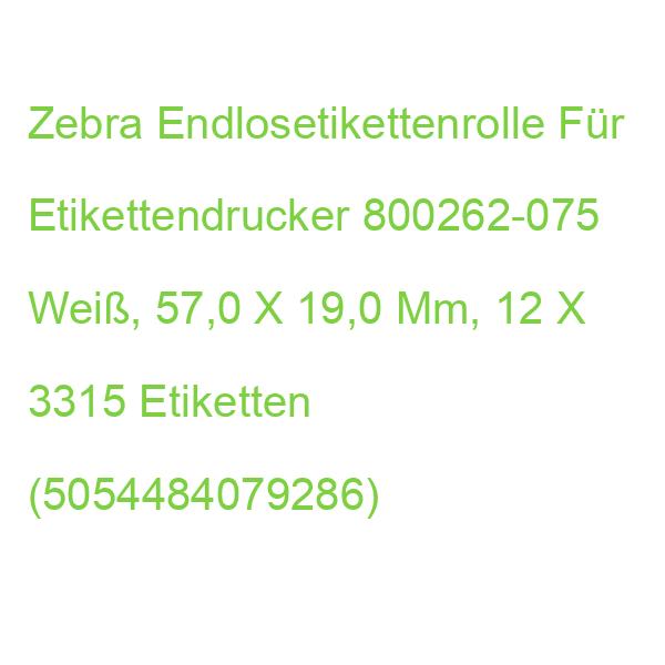 Zebra Etikettenrollen Für Etikettendrucker 800262-075 Weiß, 57,0 X 19,0 Mm, 12 X 3315 Etiketten (5054484079286)