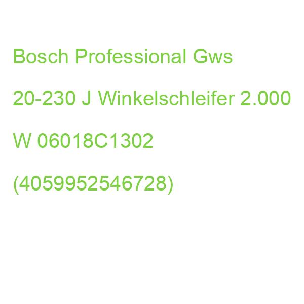 Bosch Professional Gws 20-230 J Winkelschleifer 2.000 W 06018C1302 (4059952546728)