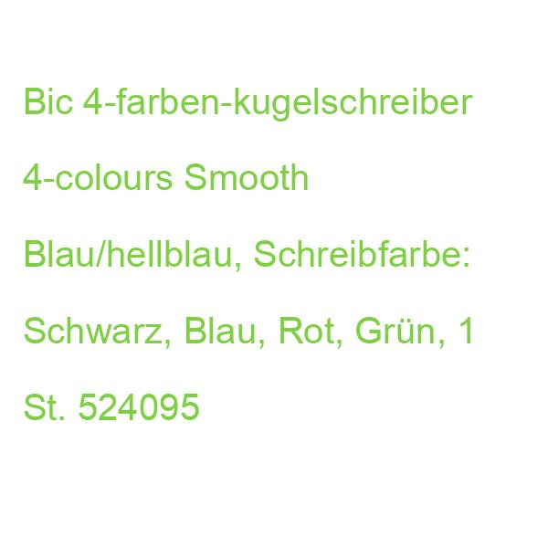 Bic 4-farben-kugelschreiber 4-colours Smooth Blau/hellblau, Schreibfarbe: Schwarz, Blau, Rot, Grün, 1 St. 524095
