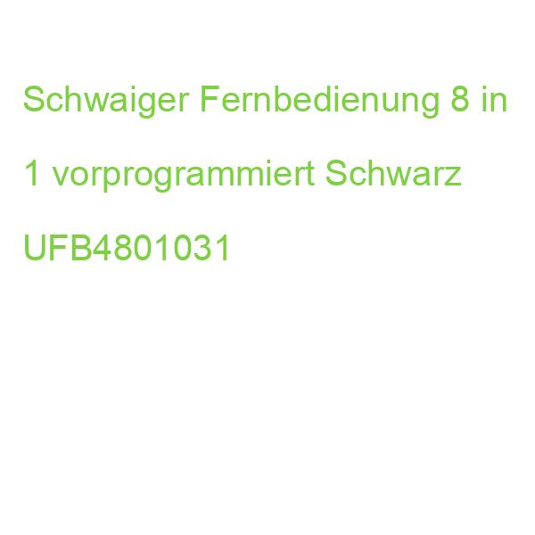 Schwaiger Fernbedienung 8 in 1 vorprogrammiert Schwarz UFB4801031