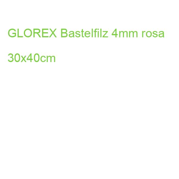 GLOREX Bastelfilz 4mm rosa 30x40cm