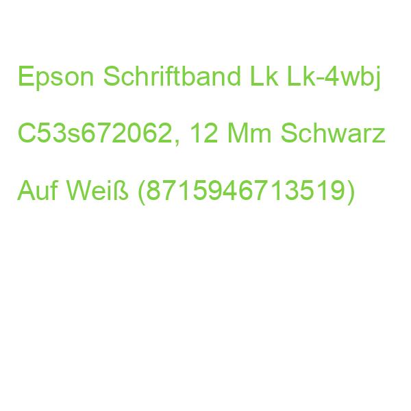 Epson Schriftband Lk Lk-4wbj C53s672062, 12 Mm Schwarz Auf Weiß (8715946713519)