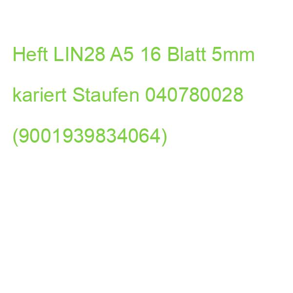 Heft LIN28 A5, 16 Blatt 90 g qm kariert mit Randlinien Staufen 040780028 (9001939834064)