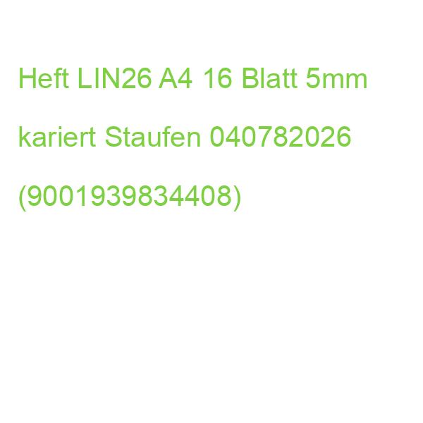 Heft LIN26 A4, 16 Blatt 90 g qm 5 mm kariert mit Rand Staufen 040782026 (9001939834408)