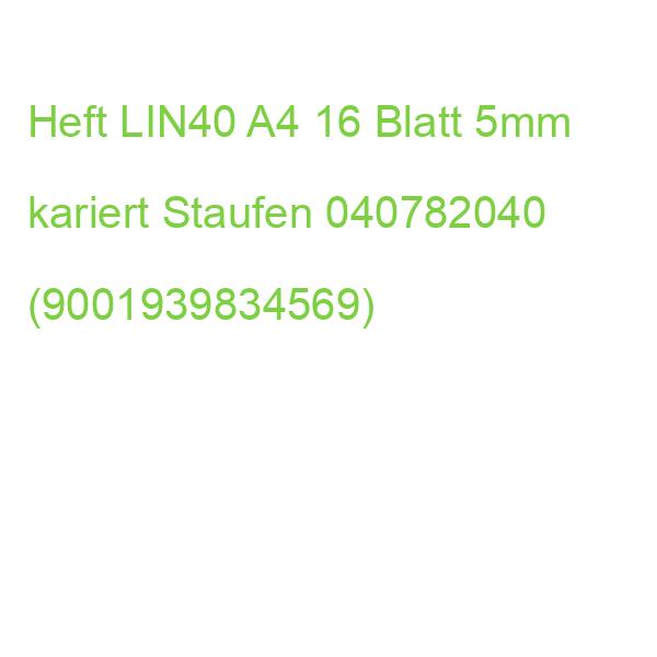 Heft LIN40, A4, 16 Blatt 90 g qm 5 mm kariert mit Umrandung Staufen 040782040 (9001939834569)