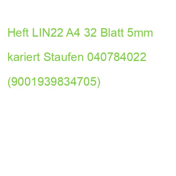 Heft LIN22, A4, 32 Blatt 90 g qm 5 mm kariert Staufen 040784022 (9001939834705)