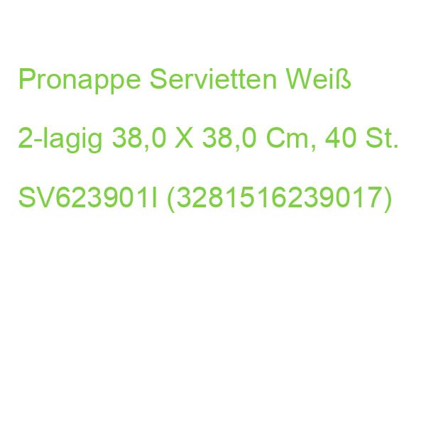 Pronappe Servietten Weiß 2-lagig 38,0 X 38,0 Cm, 40 St. SV623901I (3281516239017)